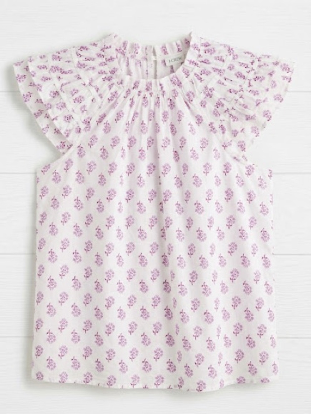J. Crew factory Floral Flutter Sleeve Top